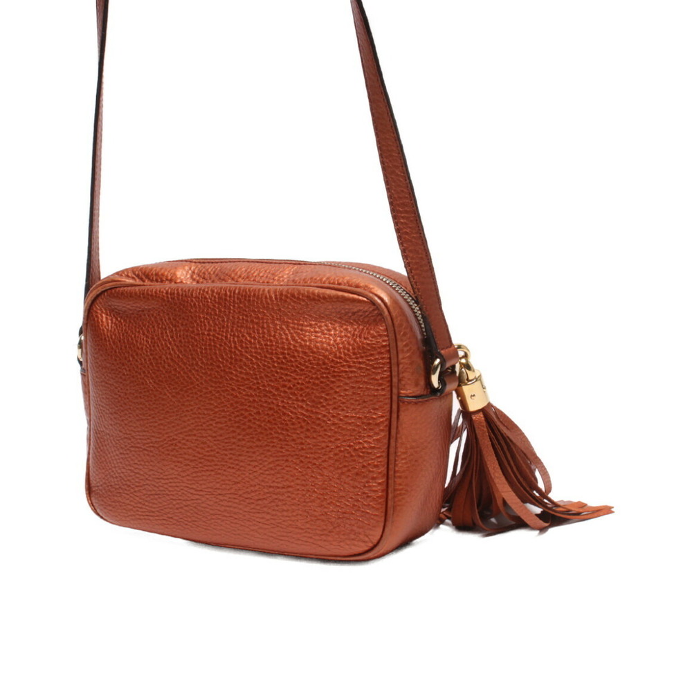 Gucci red bag pebbled leather Soho Disco